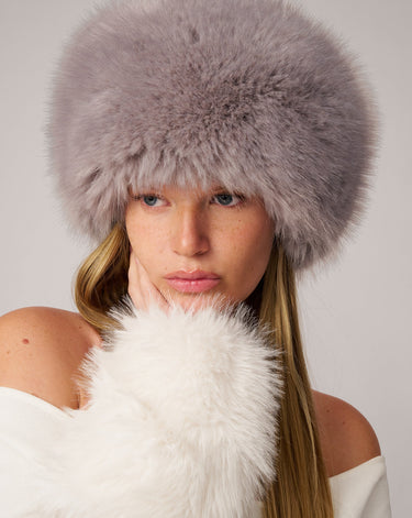 Pill Box Faux Fur Hat