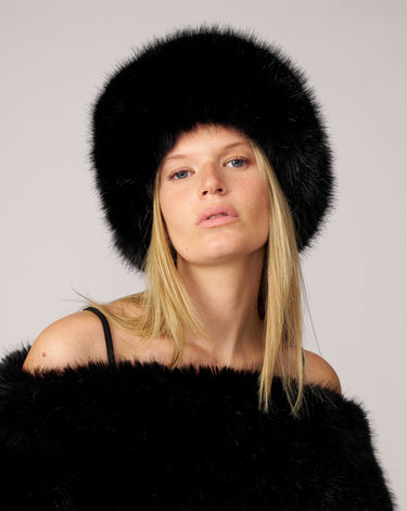 Pill Box Faux Fur Hat