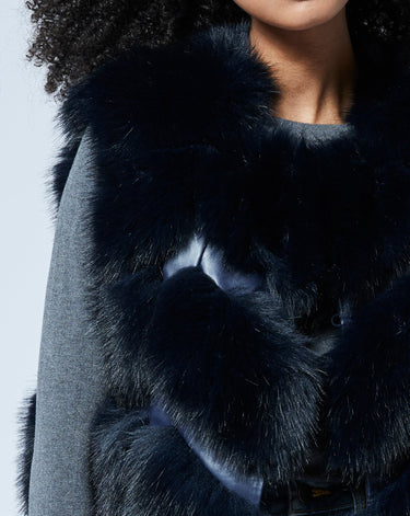 Faux Fur & Faux Leather Vest