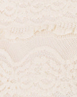 Ruffle Lace Stretch Mock Neck Top